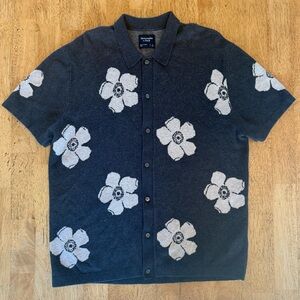 Abercrombie & Fitch Floral Button-Through Sweater Polo